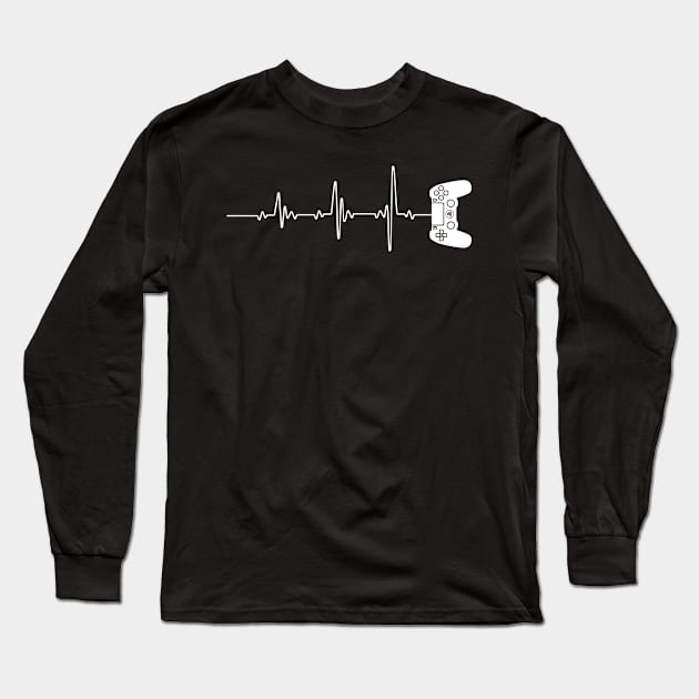 gaming heartbeat Long Sleeve T-Shirt by CreativeShirt